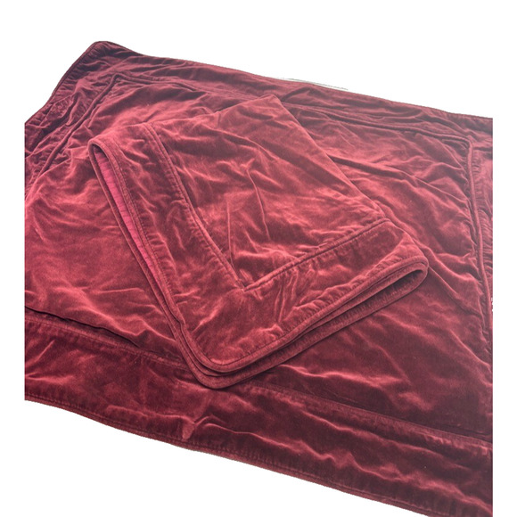 Hawthorne Hill Velvet Shams Set of 2 Standard Pillow Burgundy Wine - Picture 1 of 5